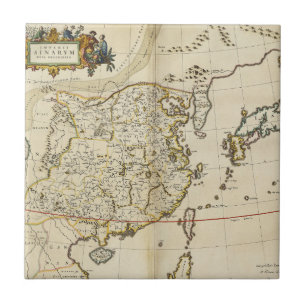 Vintage Map of China 1662 Ceramic Tile