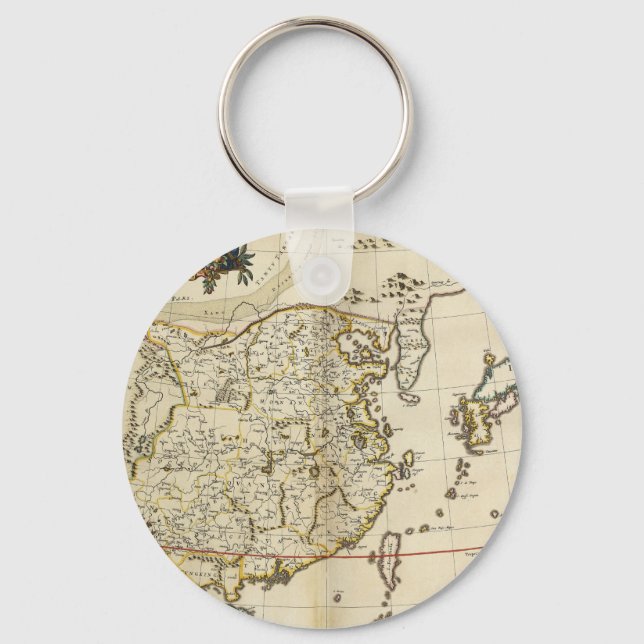 Vintage Map of China | 1662 Keychain (Front)