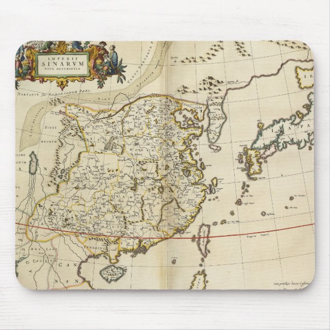 Vintage Map of China | 1662 Mouse Pad (Front)