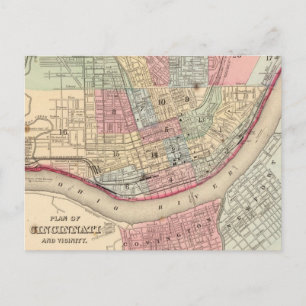 Vintage Map of Cincinnati (1780) Postcard