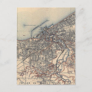 Vintage Map of Cleveland (1904) Postcard