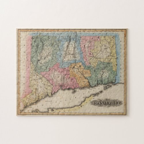 Vintage Map of Connecticut 1823 Jigsaw Puzzle