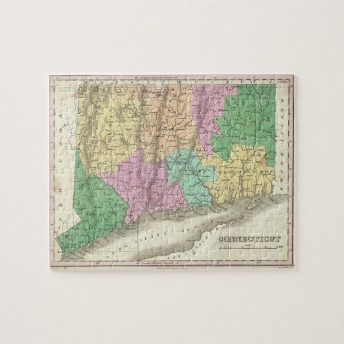Vintage Map of Connecticut 1827 Jigsaw Puzzle