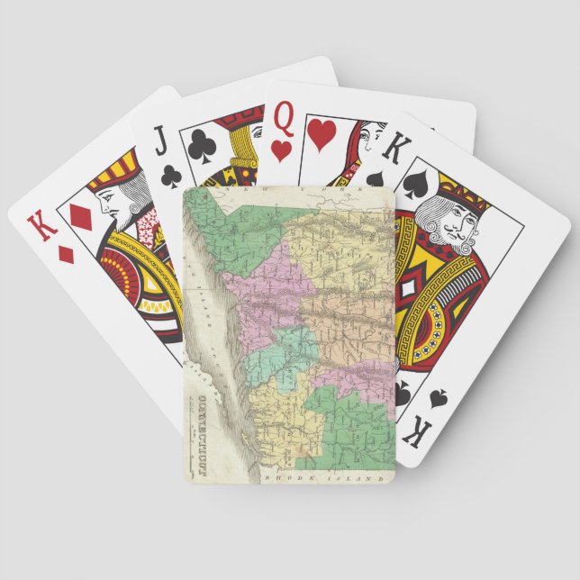Vintage Map of Connecticut (1827) Poker Cards (Back)