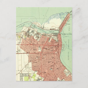 Vintage Map of Corpus Christi Texas (1951) Postcard