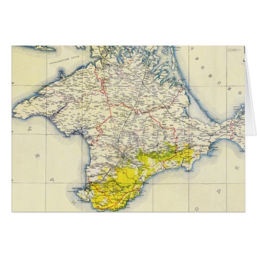 Vintage Map of Crimea (1922) Cards (Front Horizontal)