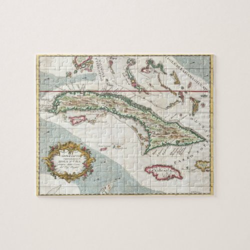 Vintage Map of Cuba and Jamaica 1763 Jigsaw Puzzle