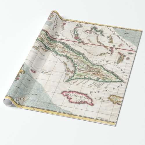Vintage Map of Cuba and Jamaica 1763 Wrapping Paper