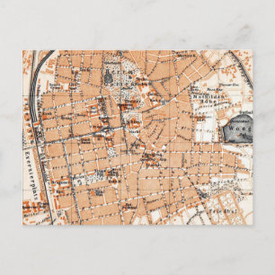 Vintage Map of Darmstadt Germany (1905) Postcard