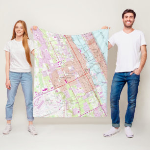 Vintage Map of Daytona Beach Florida (1952) Fleece Blanket