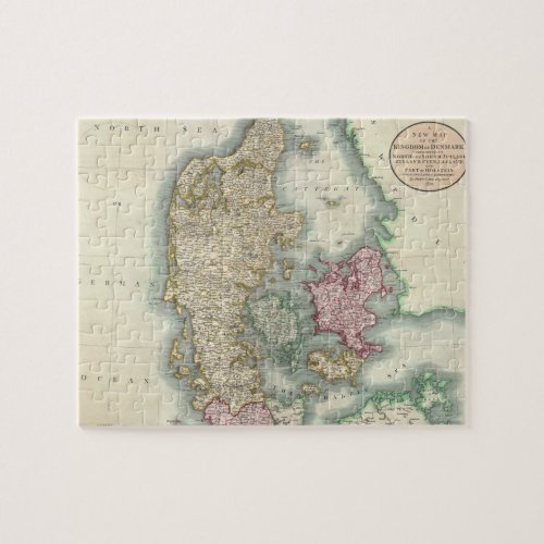 Vintage Map of Denmark 1801 Jigsaw Puzzle