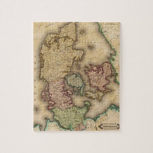 Vintage Map of Denmark 1831 Jigsaw Puzzle