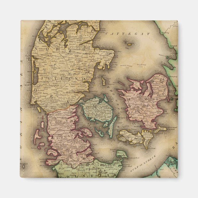 Vintage Map of Denmark (1831) Magnet (Front)