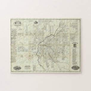 Vintage Map of Denver CO (1879) Jigsaw Puzzle