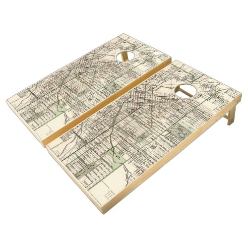 Vintage Map of Denver Colorado 1920 Cornhole Set