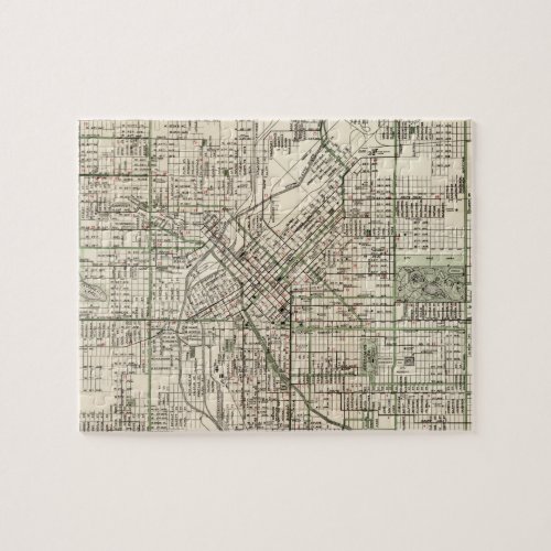 Vintage Map of Denver Colorado 1920 Jigsaw Puzzle