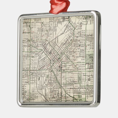 Vintage Map of Denver Colorado 1920 Metal Ornament