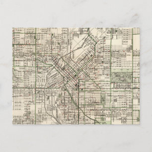 Vintage Map of Denver Colorado (1920) Postcard