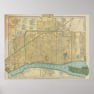 Vintage Detroit Art Wall Decor Zazzle