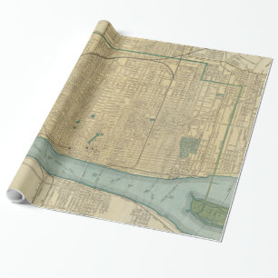 Vintage Map of Detroit Michigan (1895) Wrapping Paper