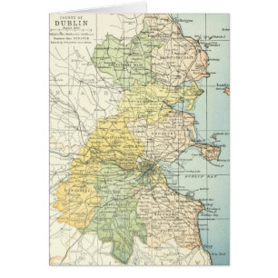 Vintage Map of Dublin and Surrounding Areas (1900)