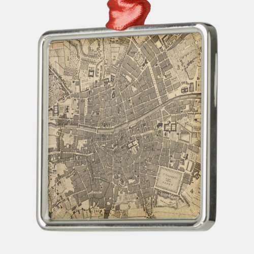 Vintage Map of Dublin Ireland 1797 Metal Ornament