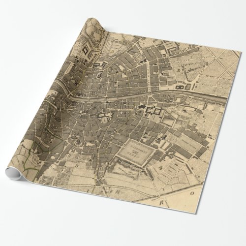 Vintage Map of Dublin Ireland 1797 Wrapping Paper