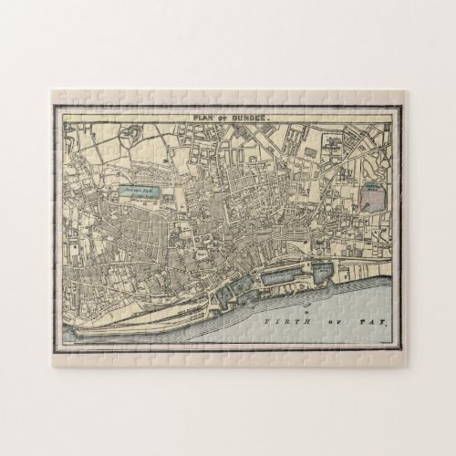 Vintage Map of Dundee Scotland 1901 Jigsaw Puzzle