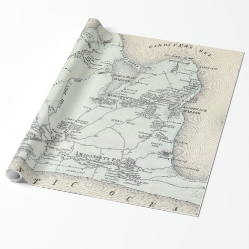 Vintage Map of East Hampton New York 1873 Wrapping Paper
