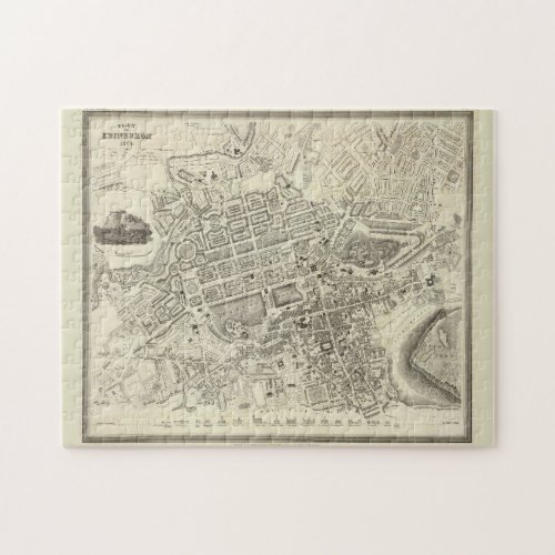 Vintage Map of Edinburgh Scotland 1844 Jigsaw Puzzle