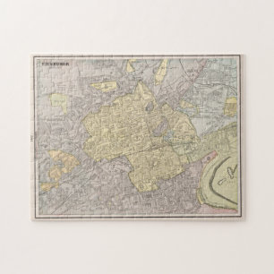 Vintage Map of Edinburgh Scotland (1901) Jigsaw Puzzle