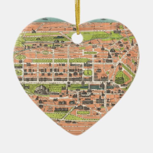 Vintage Map of Edinburgh Scotland 1935 Ceramic Ornament