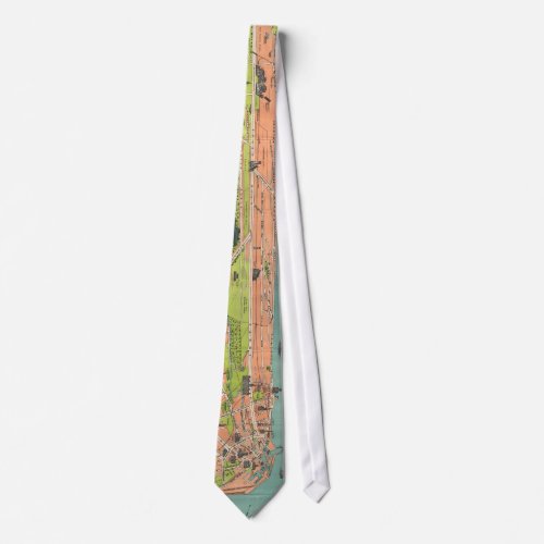 Vintage Map of Edinburgh Scotland 1935 Neck Tie