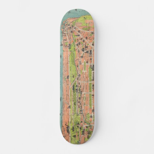 Vintage Map of Edinburgh Scotland 1935 Skateboard Deck