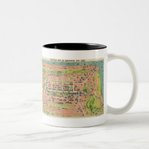Vintage Map of Edinburgh Scotland (1935) Two-Tone Coffee Mug