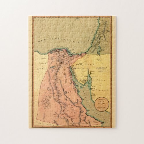 Vintage Map of Egypt 1800 Jigsaw Puzzle