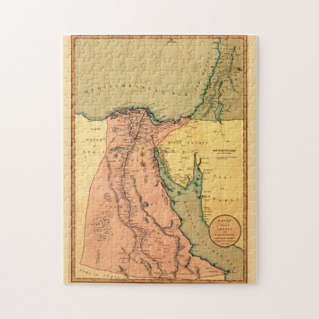 Vintage Map of Egypt (1800) Jigsaw Puzzle (Vertical)