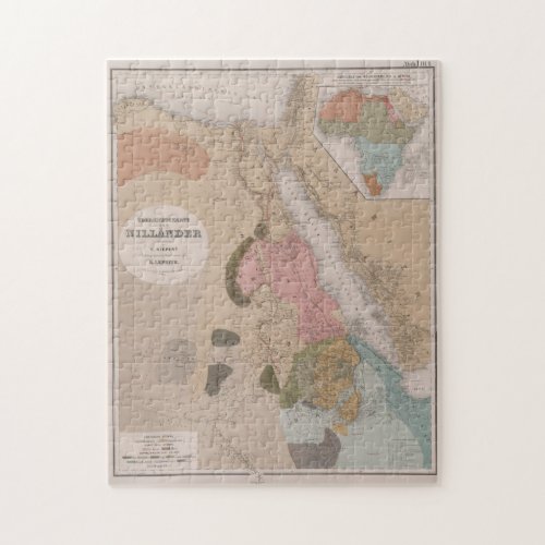 Vintage Map of Egypt 1856 Jigsaw Puzzle