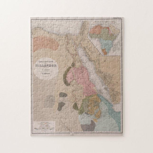 Vintage Map of Egypt (1856) Jigsaw Puzzle (Vertical)