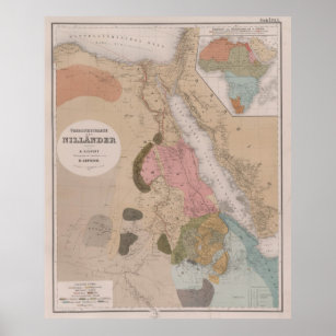 Vintage Map of Egypt (1856) Poster