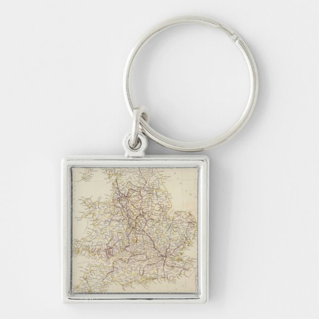 Vintage Map of England (1837) Keychain (Front)