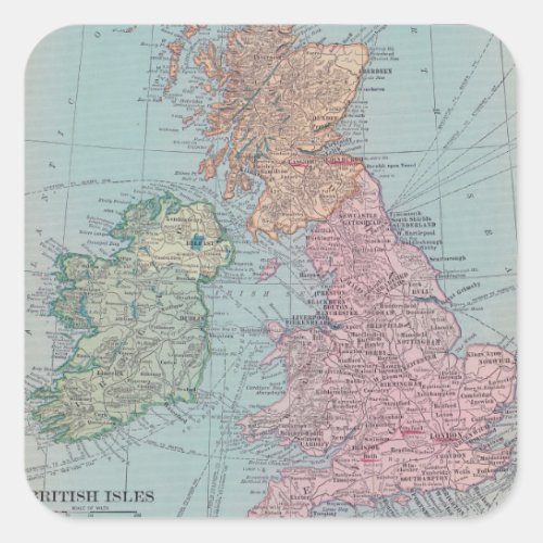 Vintage Map of England Square Sticker