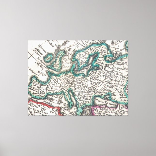Vintage Map of Europe (1685) Canvas Print (Front)