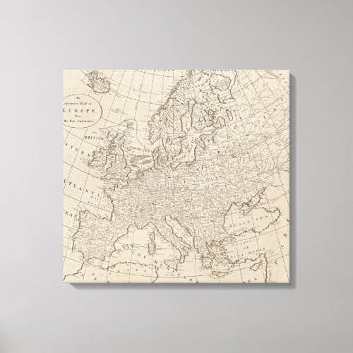 Vintage Map of Europe 1800 Canvas Print