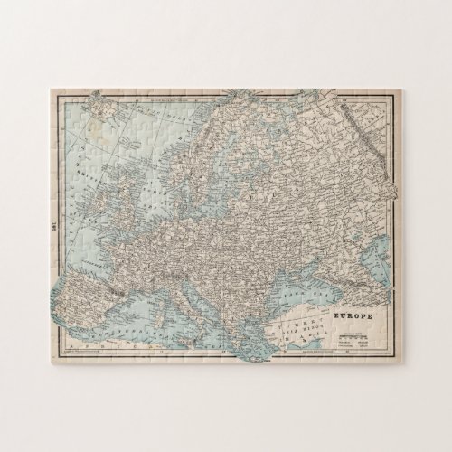 Vintage Map of Europe 1893 Jigsaw Puzzle