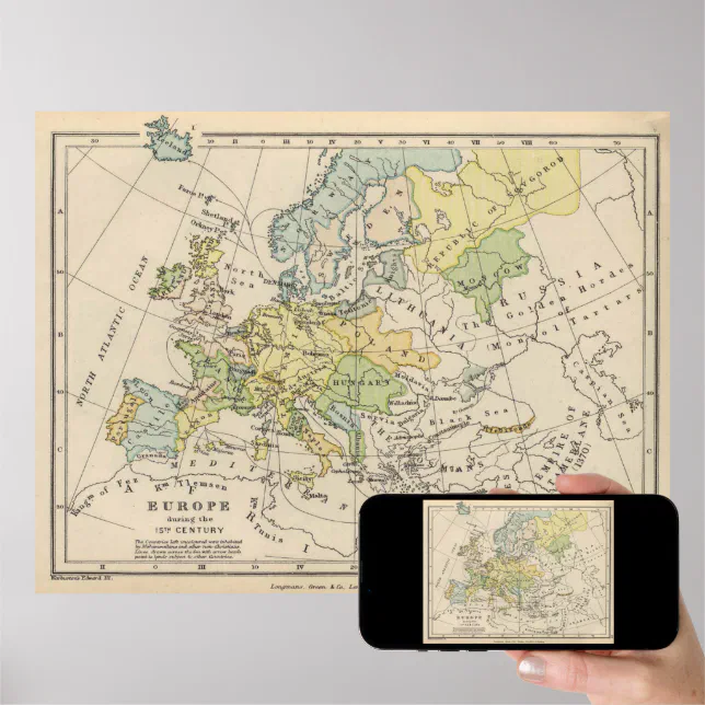 Vintage Map of Europe (1905) Poster