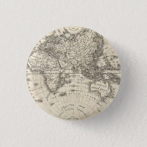 Vintage Map Of Europe and Asia Button