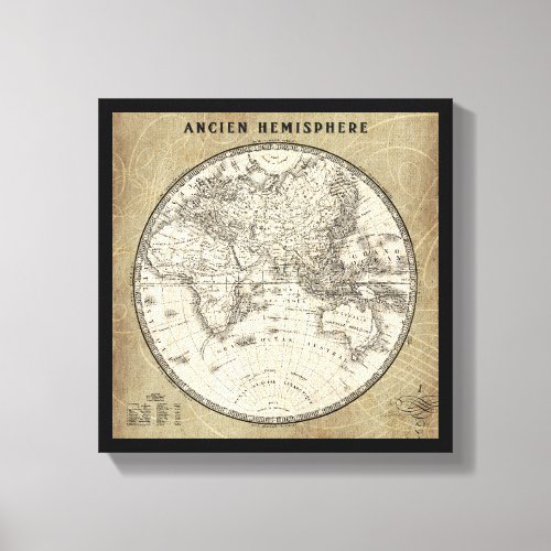 Vintage Map Of Europe and Asia Canvas Print