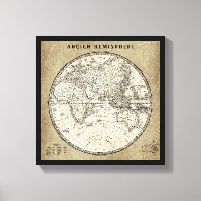 Vintage Map Of Europe and Asia Canvas Print (Front)