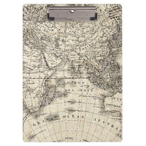 Vintage Map Of Europe and Asia Clipboard